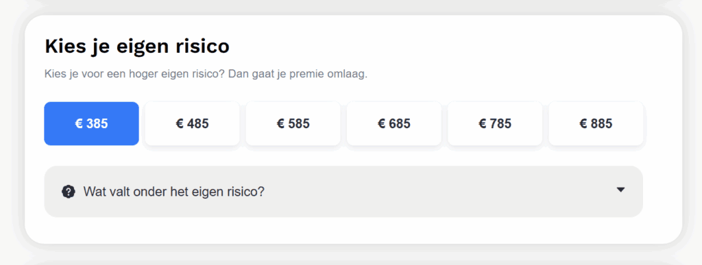 zorgverzekering vergelijken - eigen risico