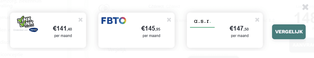 zorgverzekering vergelijken - top 3